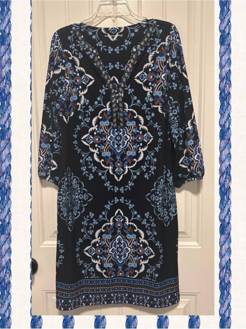 Soft Surroundings Dress Medallion Print w/pockets size S